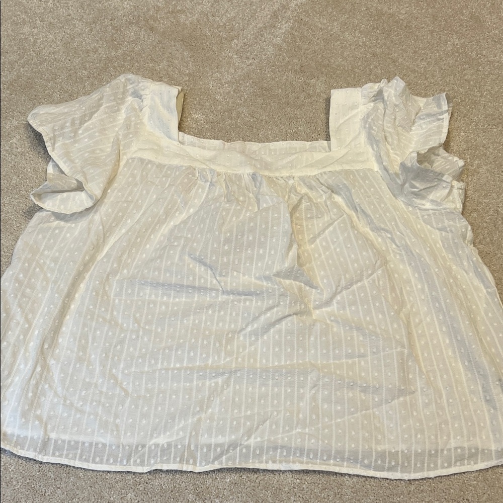 Torrid White Textured Blouse